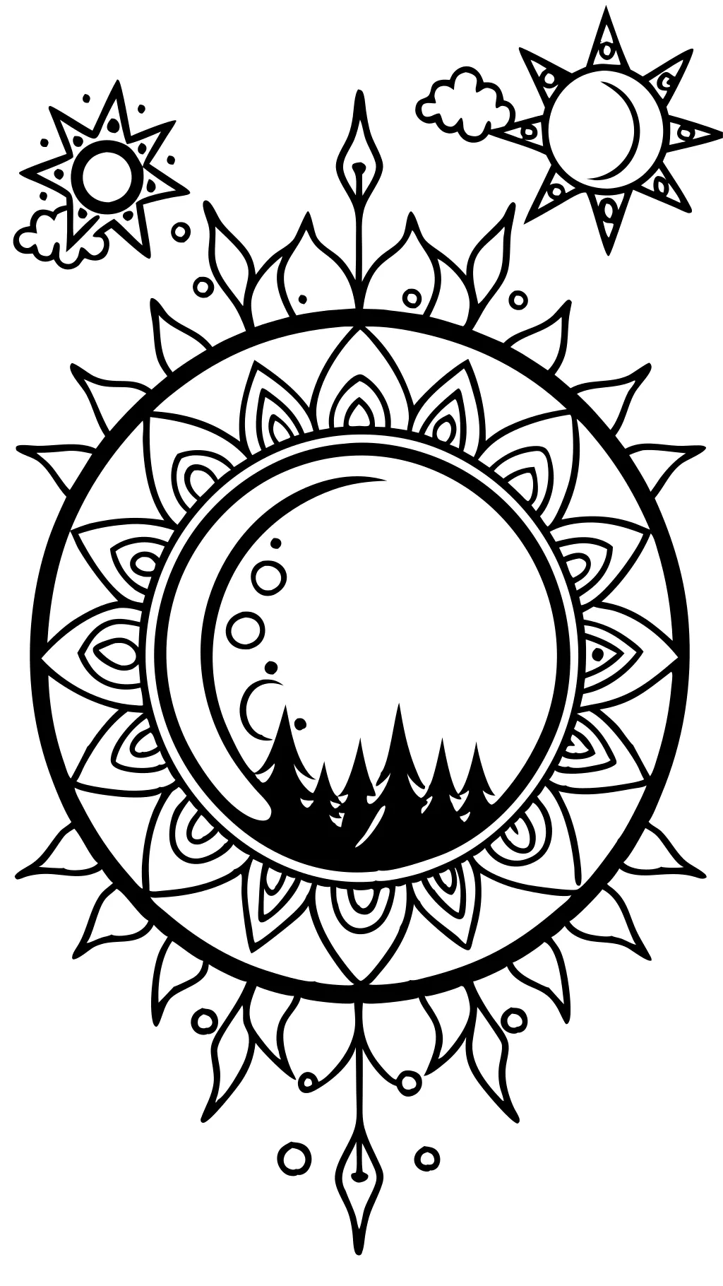 printable solar eclipse coloring page